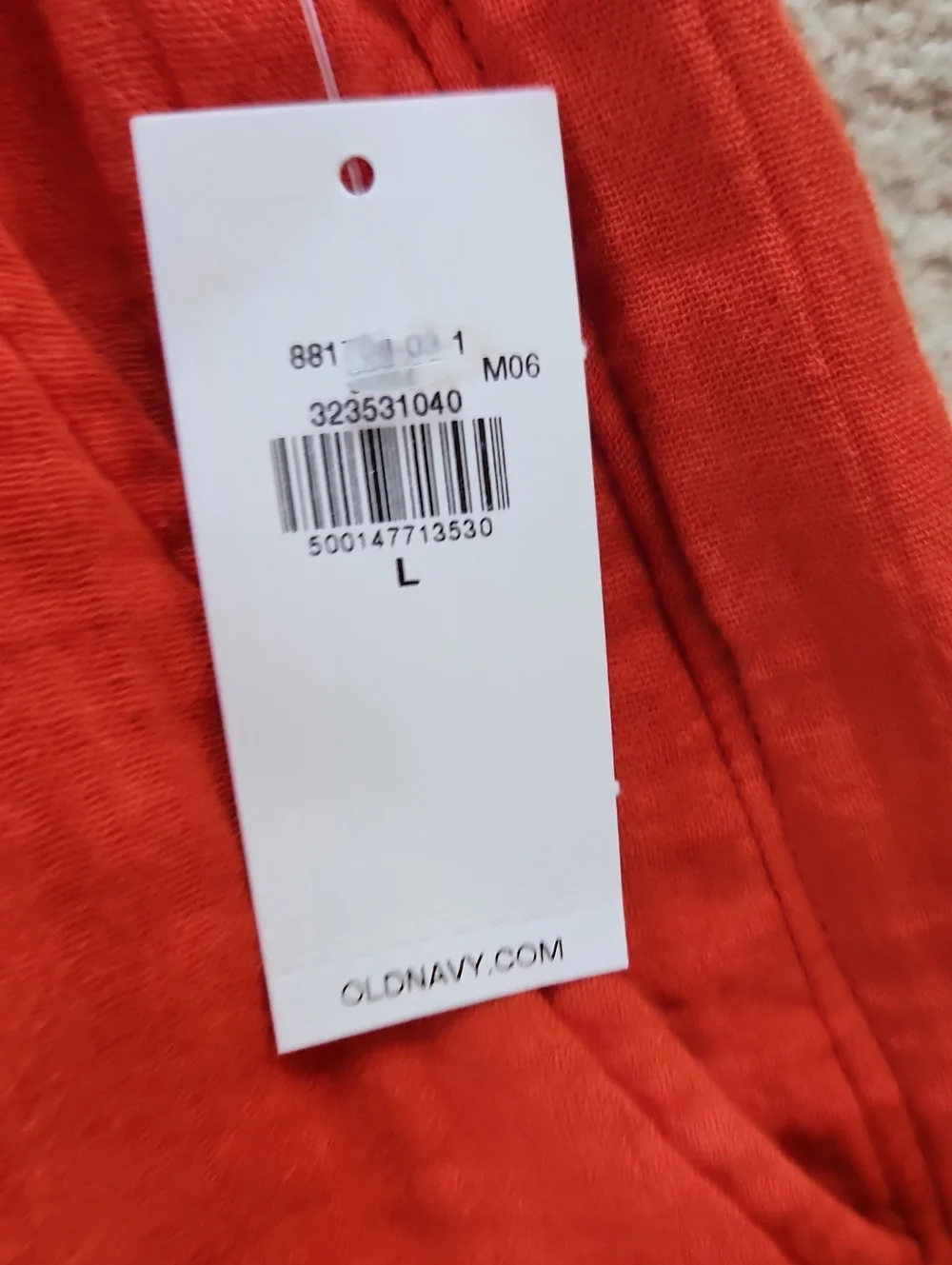 High-Waisted Crinkle Gauze Shorts Large Orange NWT